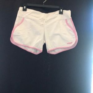 Puma white and pink shorts